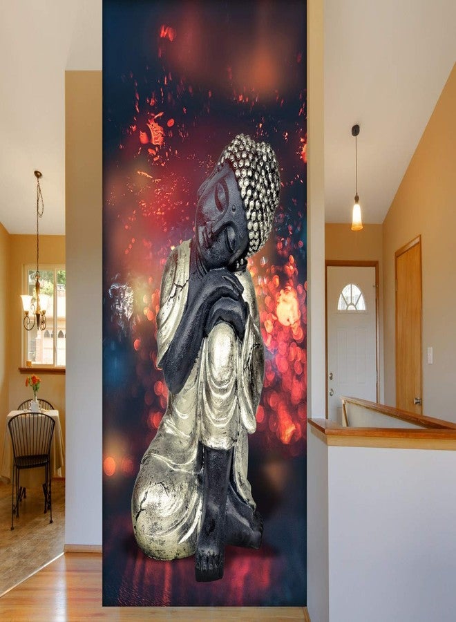 999STORE 3D Print Latest Door Living Room Bed Room Home Hall Wall Stickers Sheet roll Lord Gautam Buddha Budha Golden Mural Walpaper Paper (Vinyl Self Adhesive 24X36 Inches) NonW230995 - Image 1
